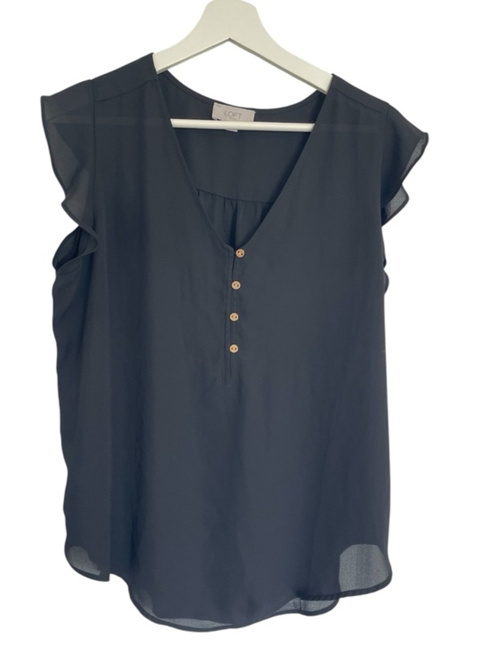 Loft Black V Neck Blouse